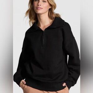 PINK Victoria's Secret Quarter-Zip Pullover in Black NWT
